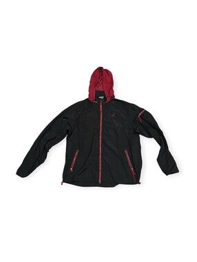 LRG Lifted Research Group Hooded Windbreaker Men's 3XL Black Red